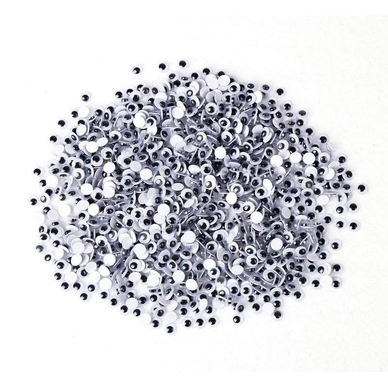 DECORA 1000pcs Round Plastic Black Googly Wiggle Eyes Self-Adhesive Wide Variety Assorted Sizes - Image 1